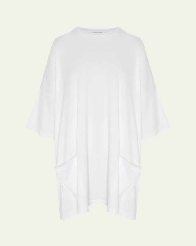 Sloped-Shoulder Round-Neck Poncho (Long Plus Length)